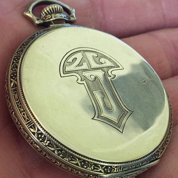 Antique 1924 Hamilton Pocket Watch Solid 14k Yellow Gold 62.2g Size 12s Runs - Picture 8 of 10